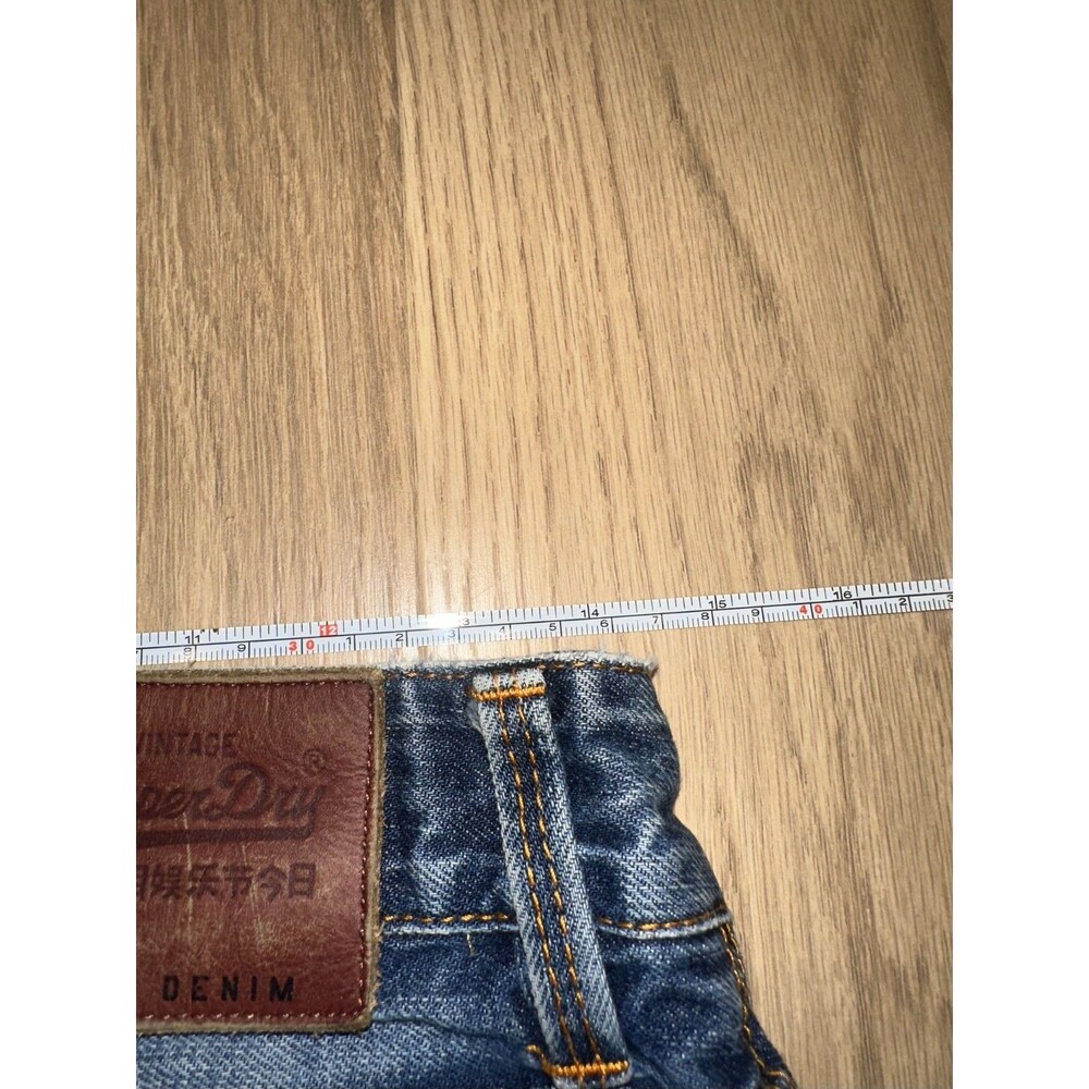 SuperDry Biker Edition Loose Taper Distressed Blue Jeans 29x30 (Tagged 30x32) - Picture 14 of 15